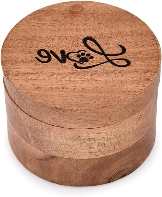 URN Decorativa in Legno di Acacia a Forma Rotonda con Incisione di Amore - Urne Crematorie per Ceneri Umane - Per Uomini Donne e Bambini - 889 cm x 889 cm x 635 cm