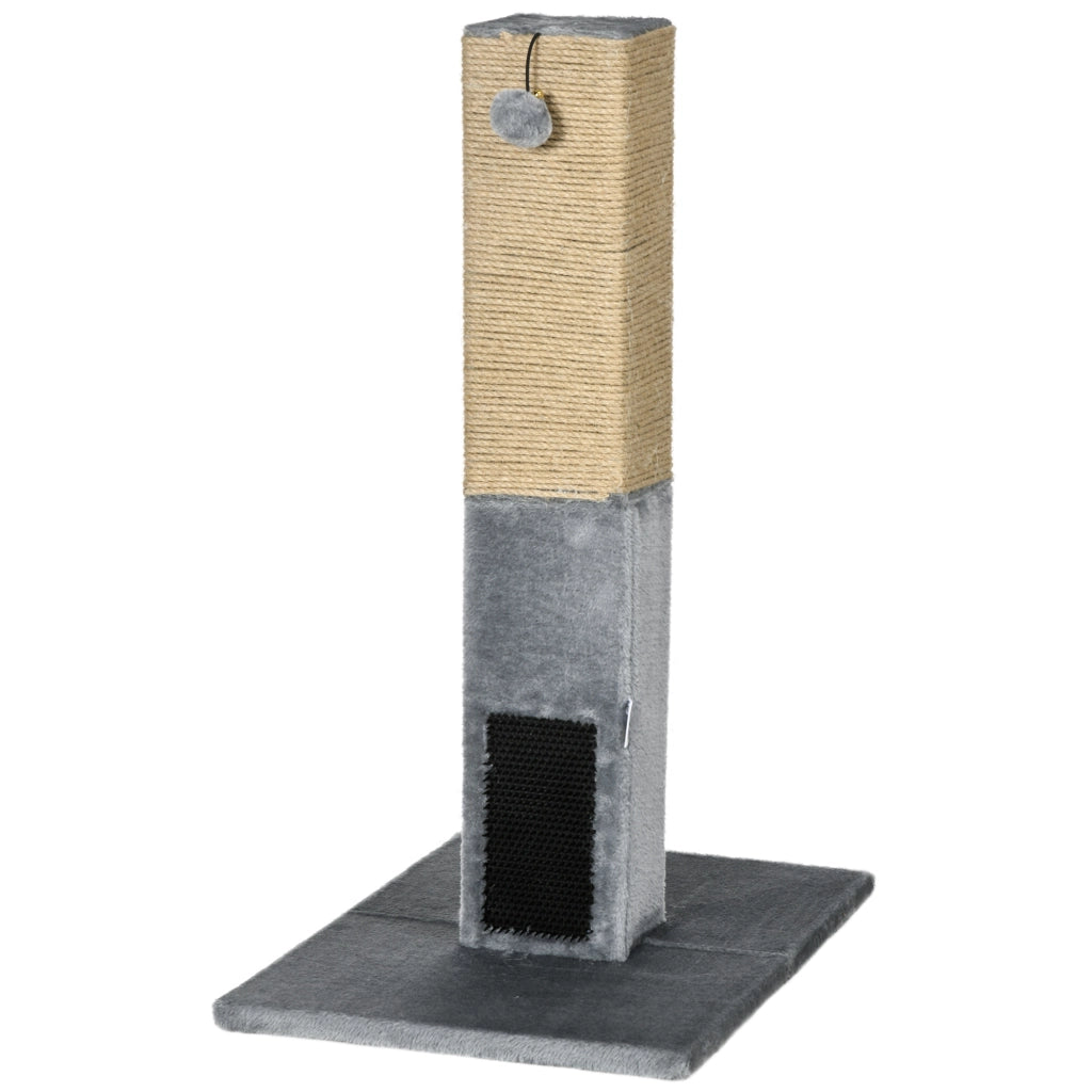 Grattatoio per Gatti con Palla e Sonagli ¨C Zephmum ¨C 59.5x39x79cm Grigio Beige
