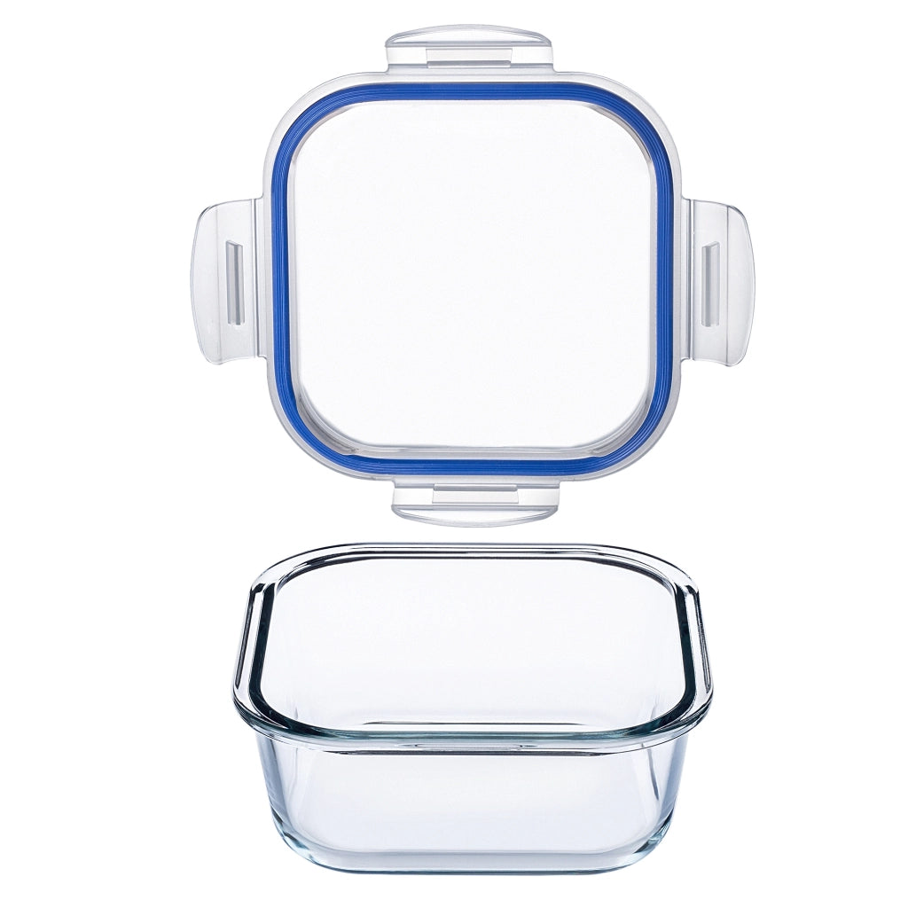 Contenitore per alimenti in vetro KADAX da 1100 ml con coperchio, ideale per il pranzo.