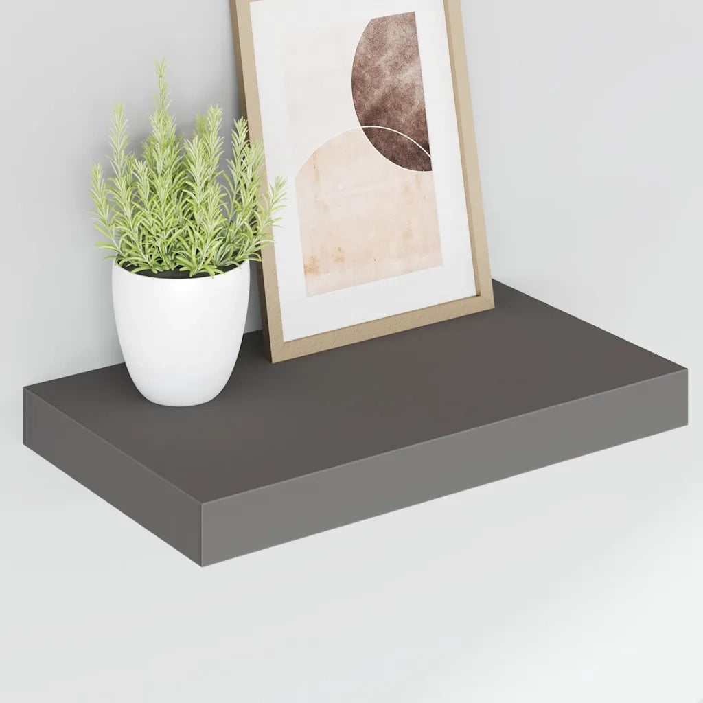 Scaffali a Parete 2 pz Grigio Lucido 40x23x3,8 cm in MDF cod mxl 33408