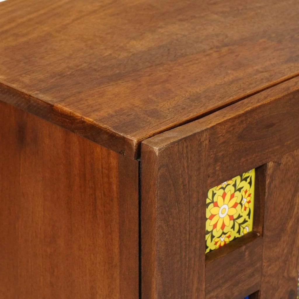Credenza | Madia | Buffet da pranzo | Armadio da pranzo Noce 60 x 33 x 75 cm Legno di mango massello