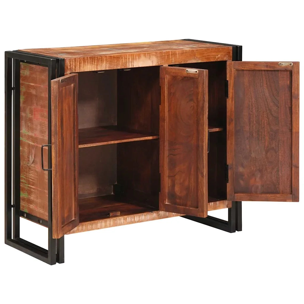Credenza con porte Marrone Legno Recuperato Massello e Metallo 4104750