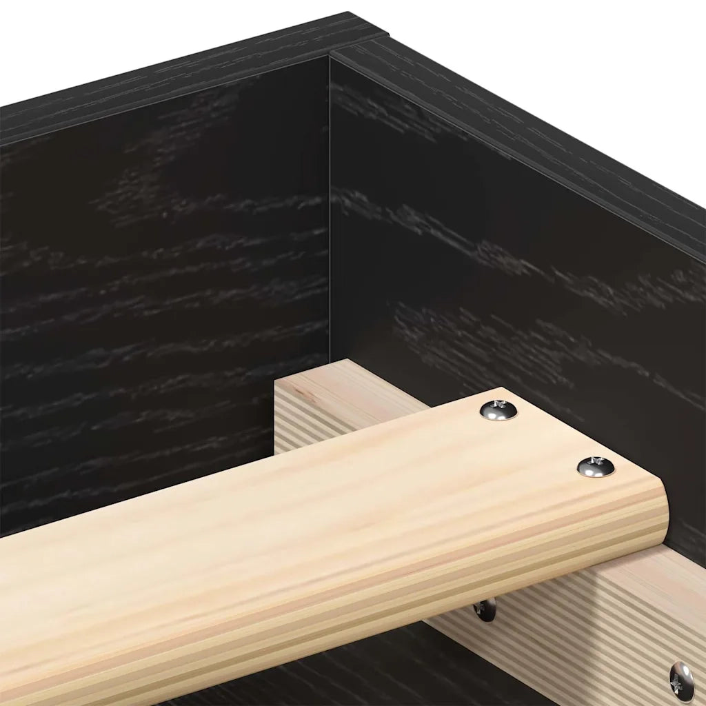 Giroletto senza Materasso Rovere Nero 140x200 cm Truciolato