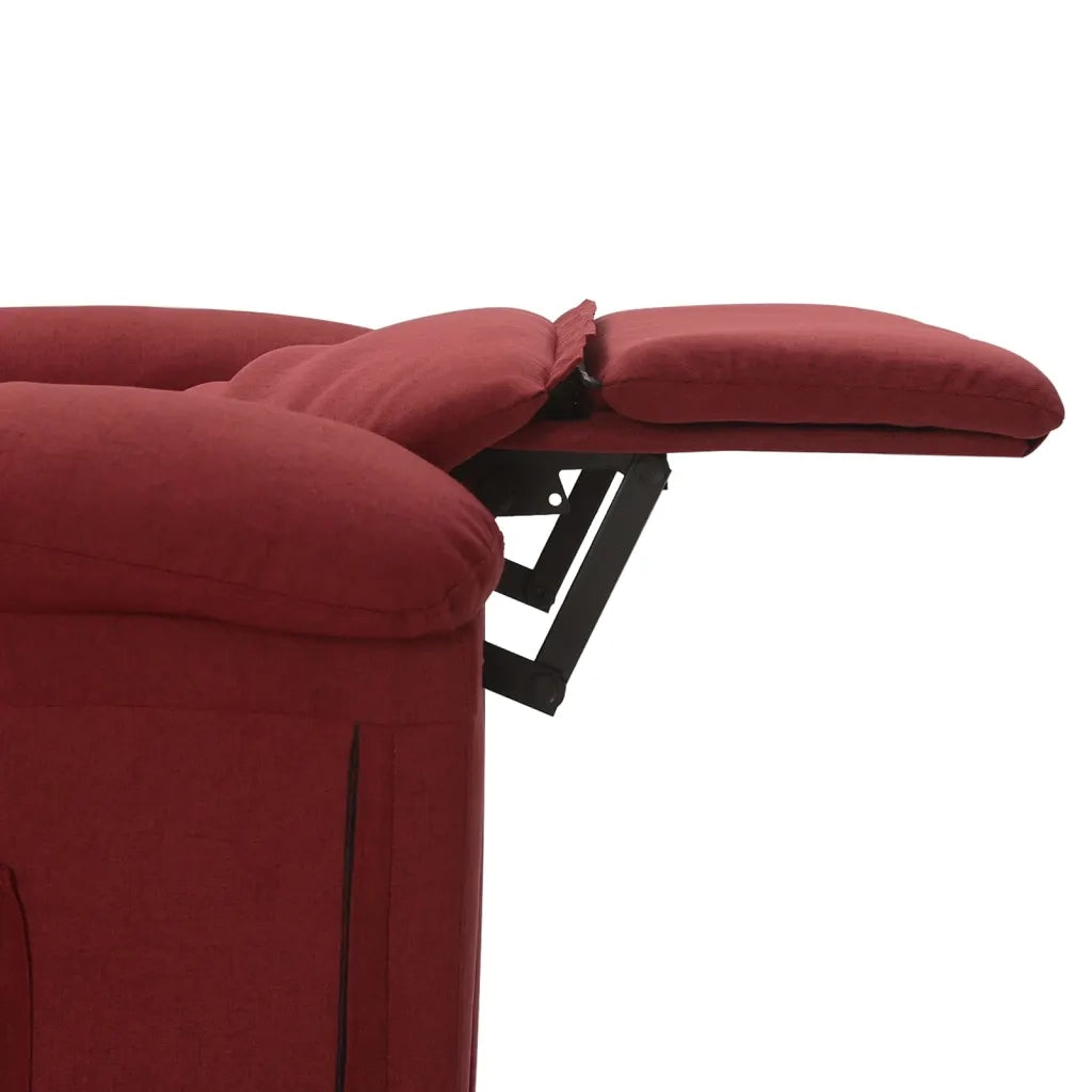 Poltrona Massaggiante Elettrica Rosso Vino in Tessuto 342354