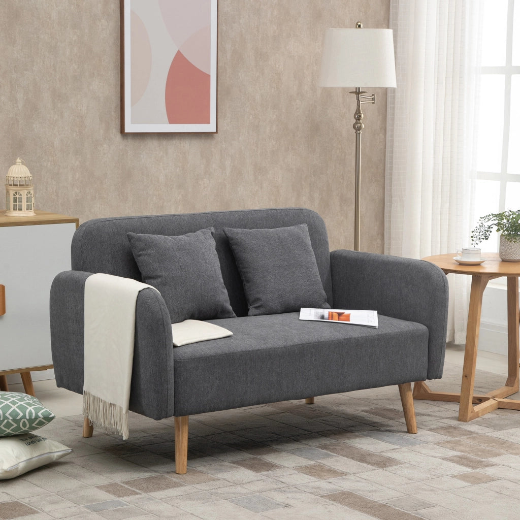 Divano 2 posti in velluto grigio ¨C zephmum ¨C 130x70x80 cm
