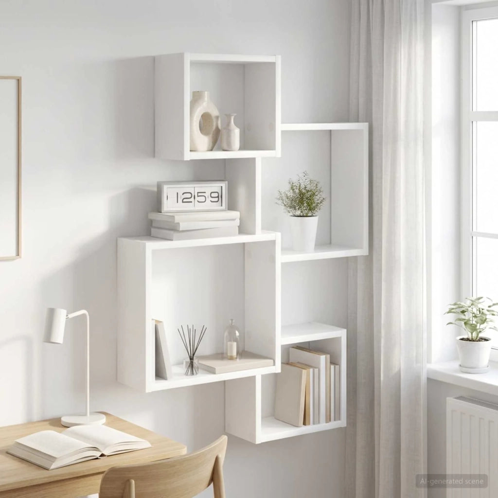 Mensole Cubo da Parete A parete Bianco 64 x 13,5 x 91,5 cm 8012124