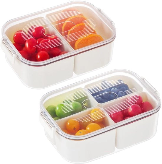 Scatola di snack con 6 contenitori - Ideale per il trasporto - Resiste al lavaggio a 90°C - Conservazione dei cibi - Adatto per viaggi in auto