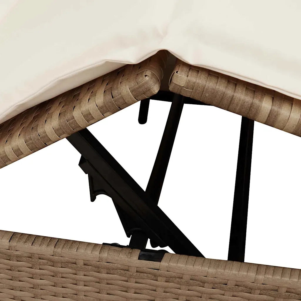 Lettino da sole doppio Beige 205 x 129 x 200 cm polyrattan 3376131