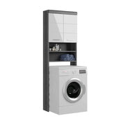Mobile da bagno SCOTT – Lavatrice – Grigio scuro e bianco – 63x191x24 cm