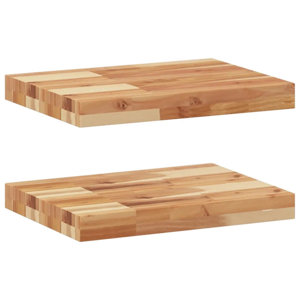 Mensole da Parete 2 pz 60x30x4 cm Legno Acacia Rifinito a Olio 3279608