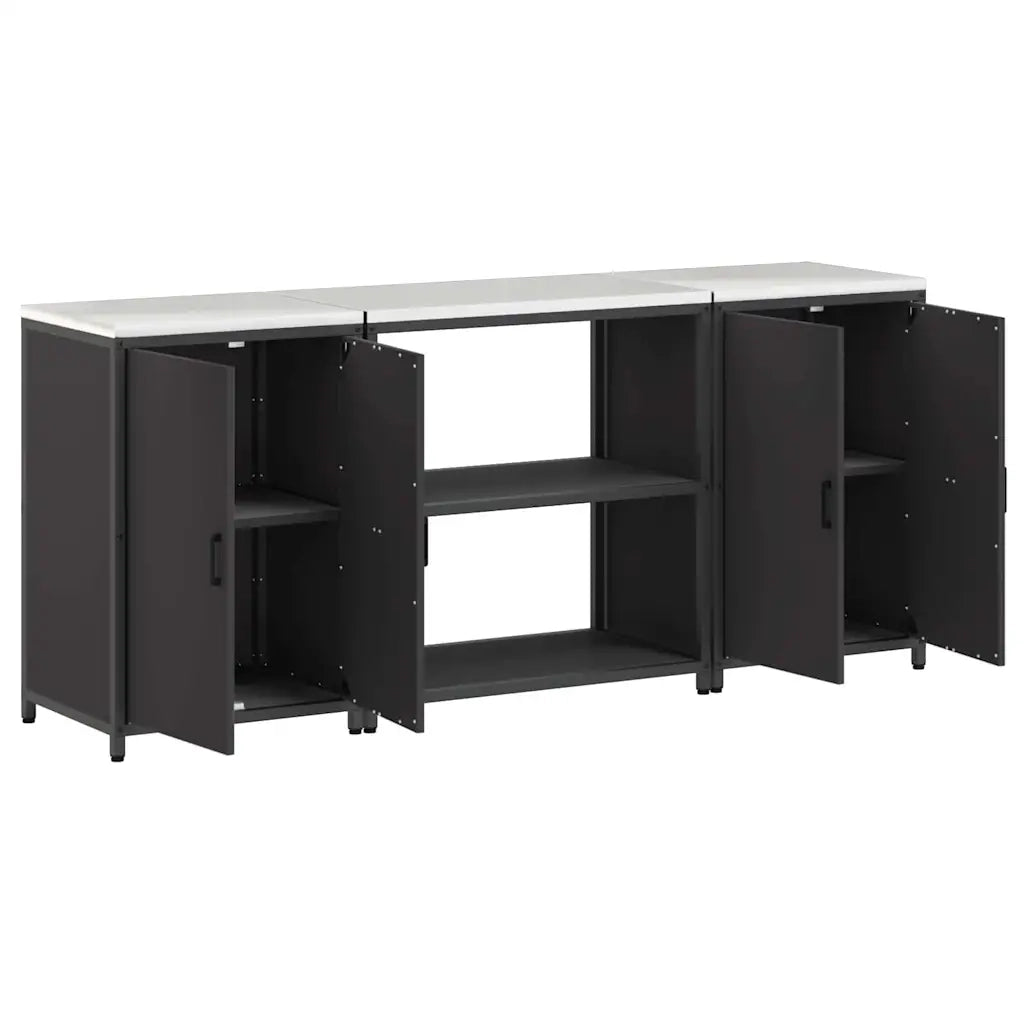 Set di Stoccaggio per Cucina con lo scaffale 3 pcs Nero 3392666