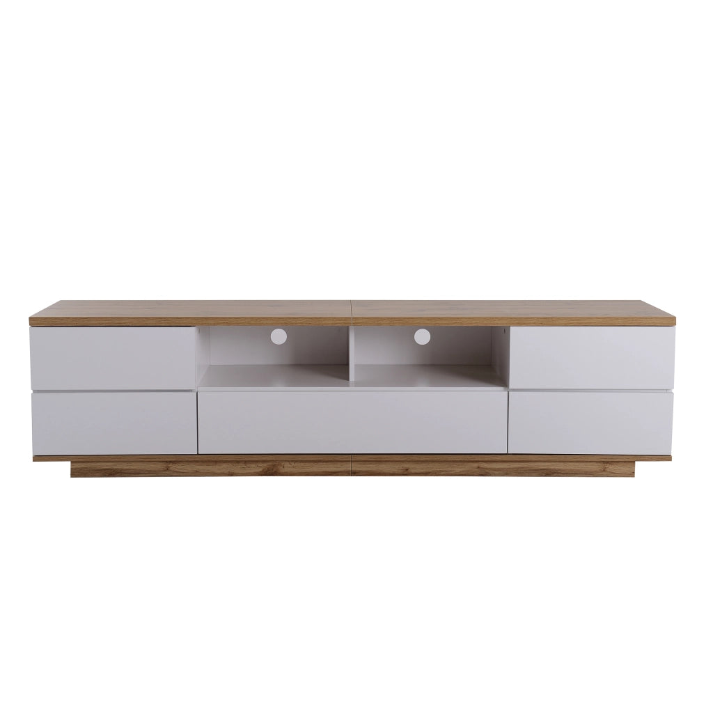 Mobile TV moderno effetto legno bianco 180 cm