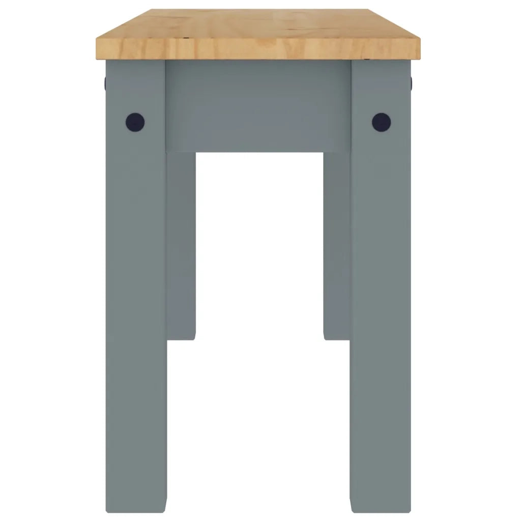 Panca da Pranzo-Sgabello-Panca da Cucina Panama Grigia 105x30x45 cm Legno Massello Pino