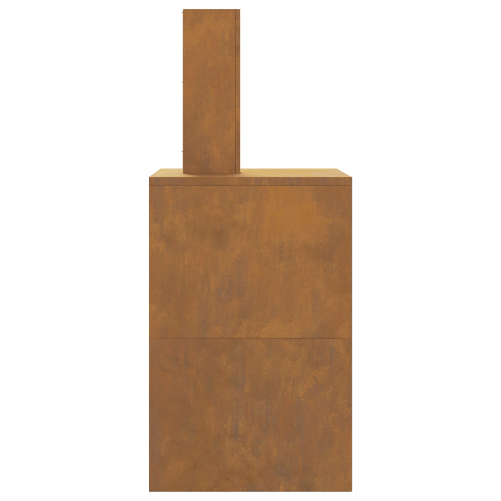 Camino da Foco con Camino 60x40x96 cm Acciaio Invecchiato