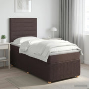 Letto box spring con materasso Marrone Scuro 90 x 190 cm 3454280