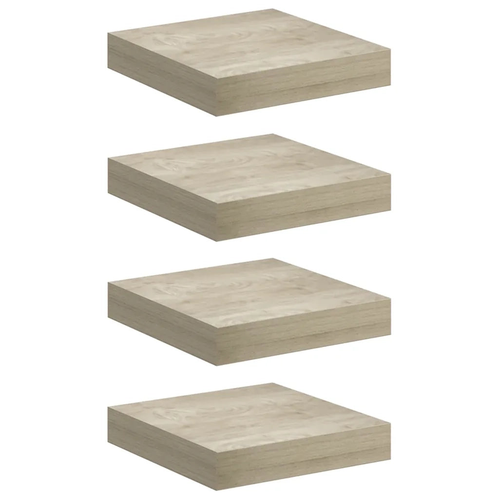 Scaffali a Parete 4 pz Rovere 23x23,5x3,8 cm in MDF