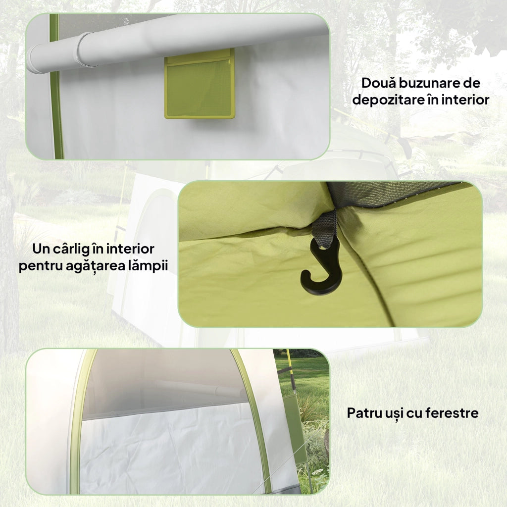 Tenda da Giardino Pop Up ¨C zephmum ¨C Verde Grigio 240x240x199 cm