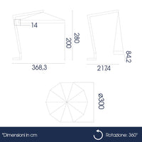 Ombrellone Decentrato da Giardino Ø3m Braccio in Legno Ecrù