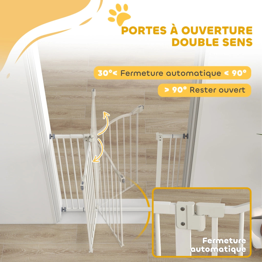 Barriera di sicurezza per cani estensibile ¨C Minimal ¨C Bianco 74-100 cm