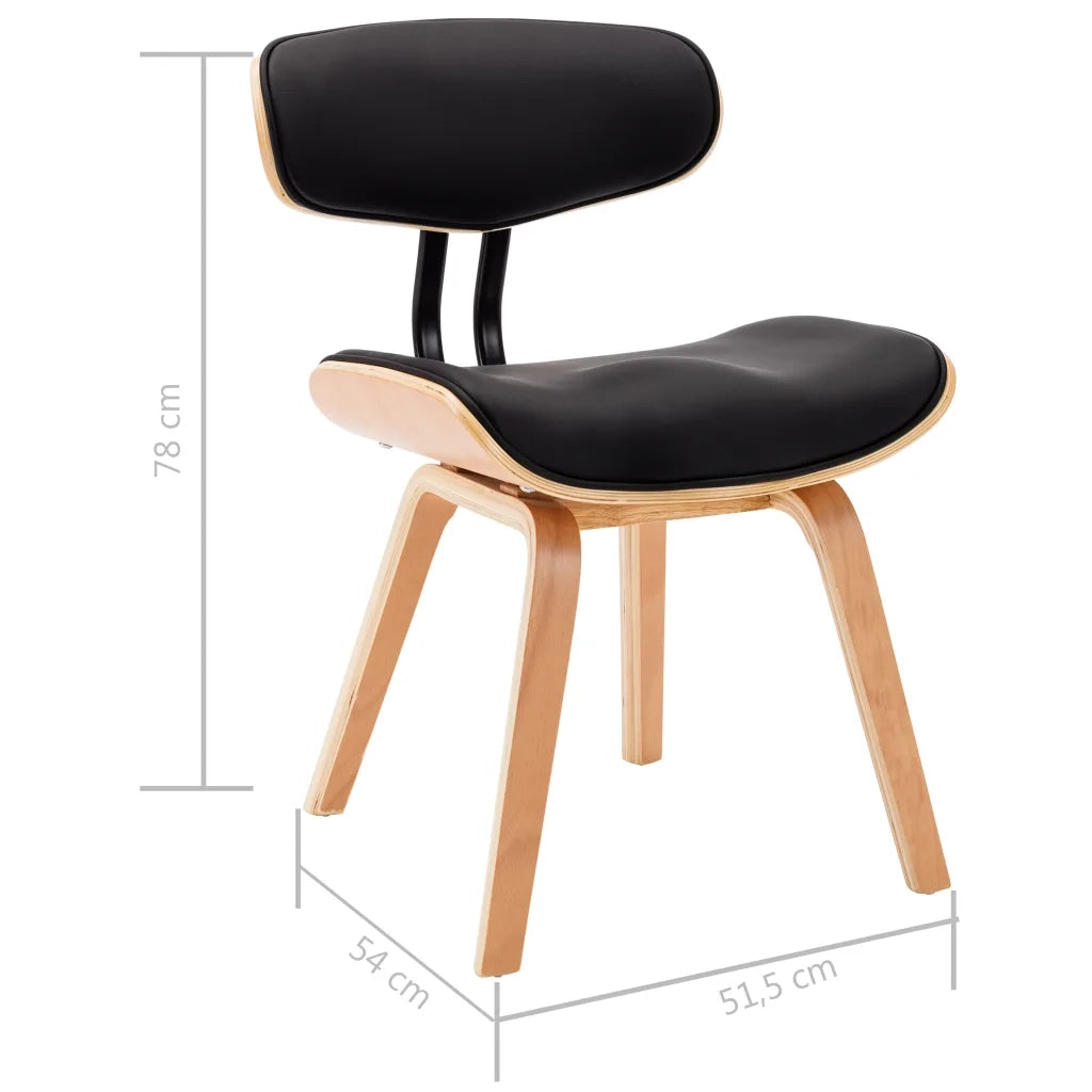 Sedie da Pranzo 2 pz Nere in Legno Piegato e Similpelle cod mxl 23914