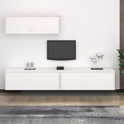 Mobili Porta TV 3 pz Bianchi in Legno Massello di Pino cod mxl 11608