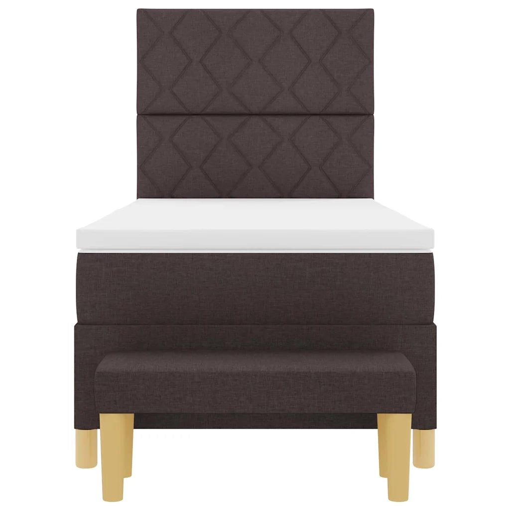 Letto a molle con materasso Marrone Scuro 190 x 90 cm Tessuto 3344341
