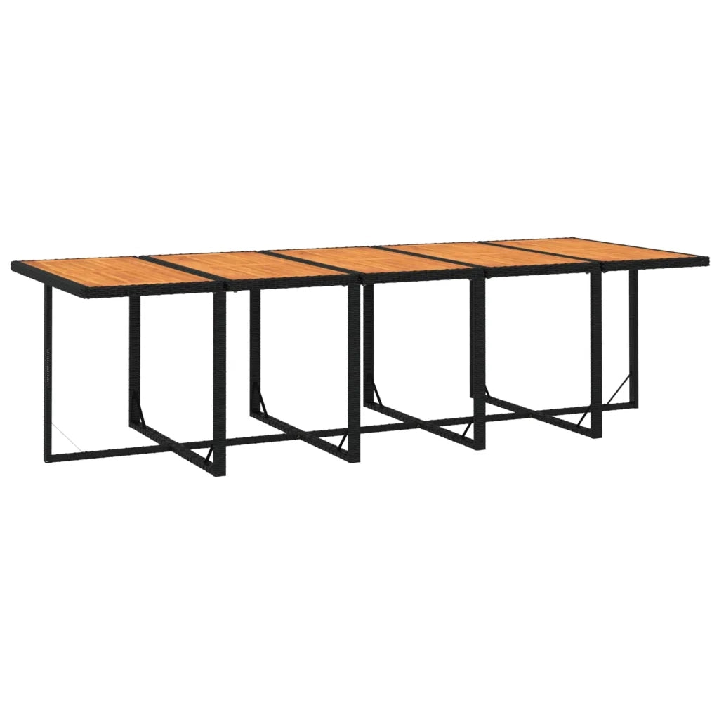 Set da Pranzo da Giardino 11 pz con Cuscini in Polyrattan Nero 3095599