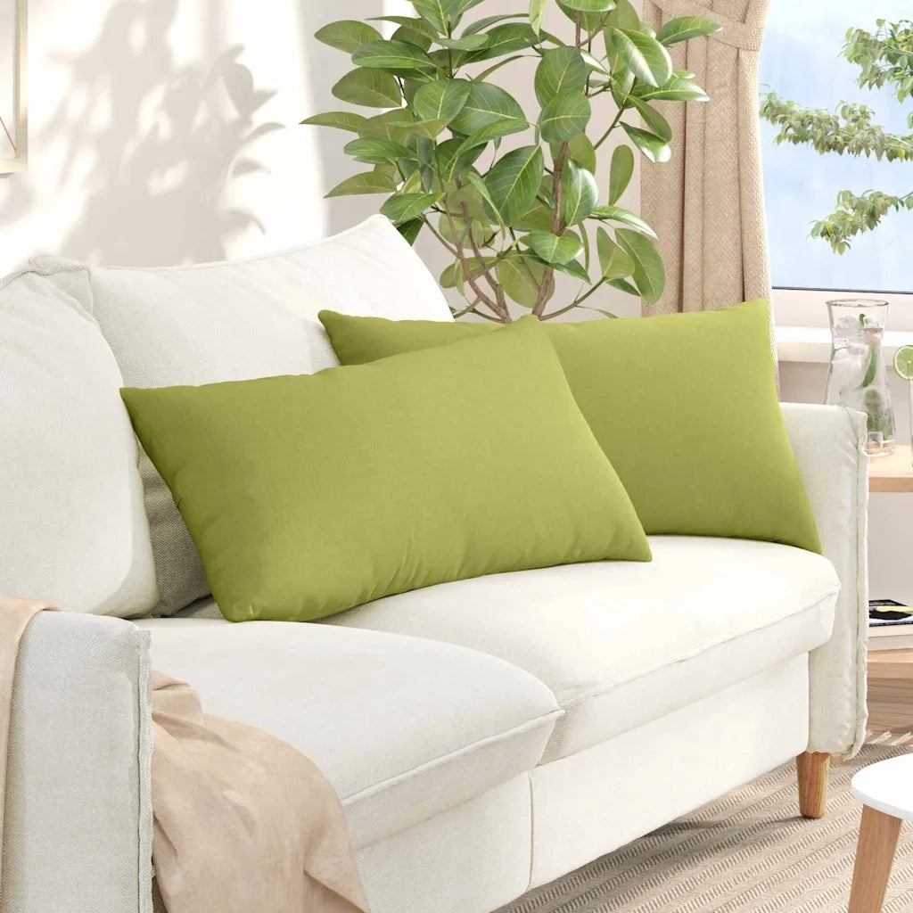 Cuscini da Divano 2 pz-Set di 2 Cuscini per Sofa Verde chiaro 80 x 40 cm Tessuto