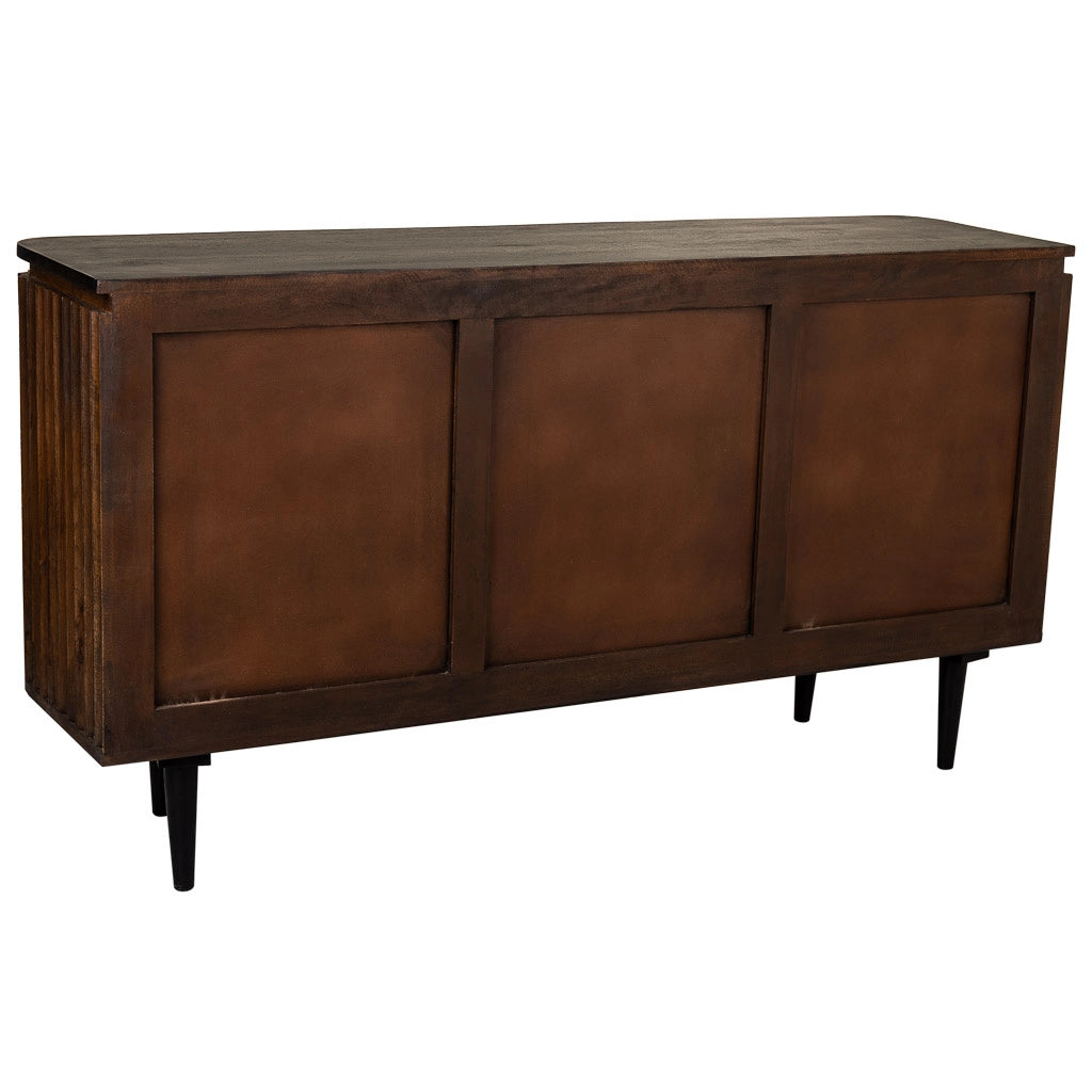 Credenza in legno artigianale nero 147x40x80h cm
