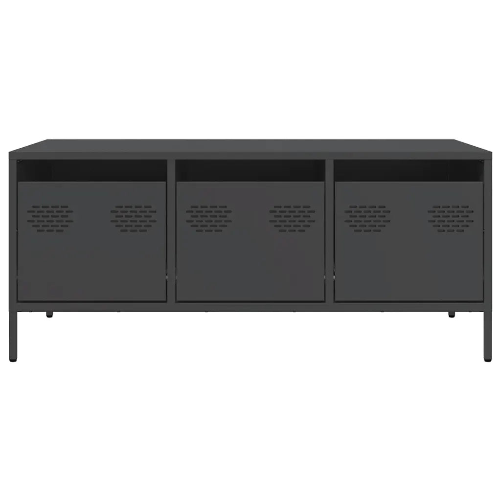 Tavolino Nero 101,5x50x43,5 cm in Acciaio Laminato a Freddo