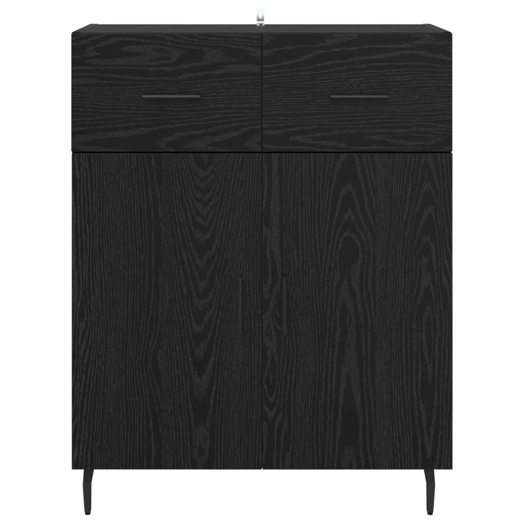 Credenza Rovere Nero 69,5 x 34 x 90 cm Legno multistrato