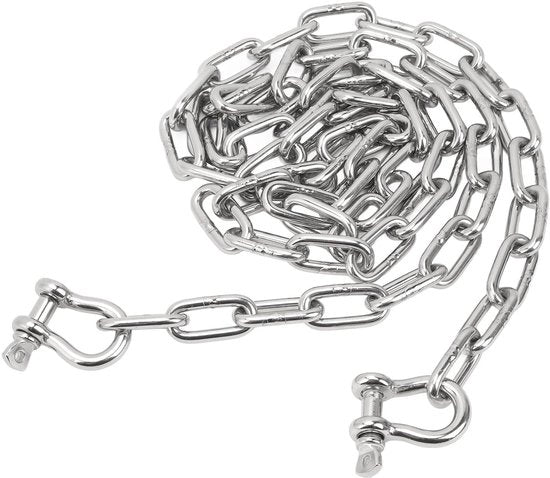 Catena di sicurezza alta qualità - 1,8m Acciaio inossidabile - Due viti di fissaggio 5/16 pollici - Maggiore tenuta - Installazione facile - Stabilità affidabile