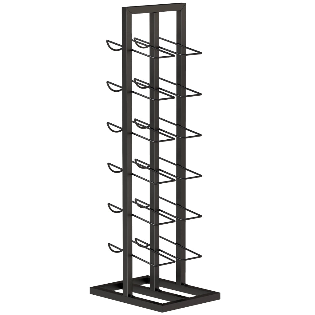 Cantinetta Vini Portabottiglie da Terra 31x23x84,5 cm Capienza per 12 Bottiglie in Metallo Nero