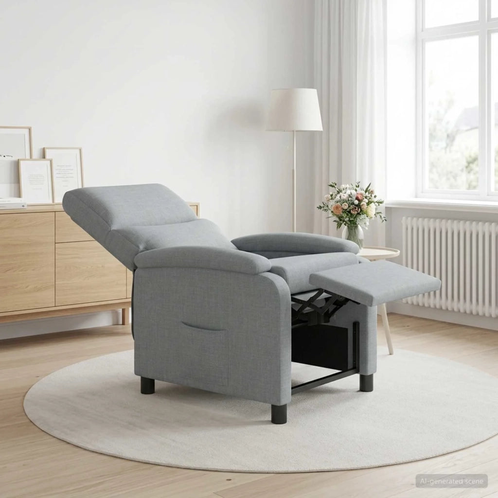 Divano Sedia-Poltrona reclinabile Grigio Chiaro Tessuto 949940