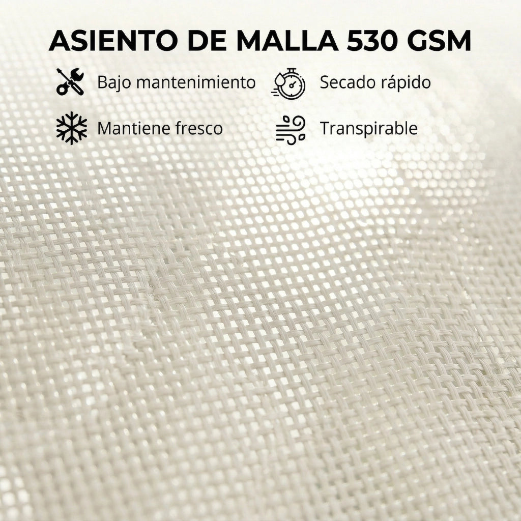 Poltrona reclinabile a 2 pezzi con ruote ¨C zephmum ¨C Tessuto beige, struttura alluminio