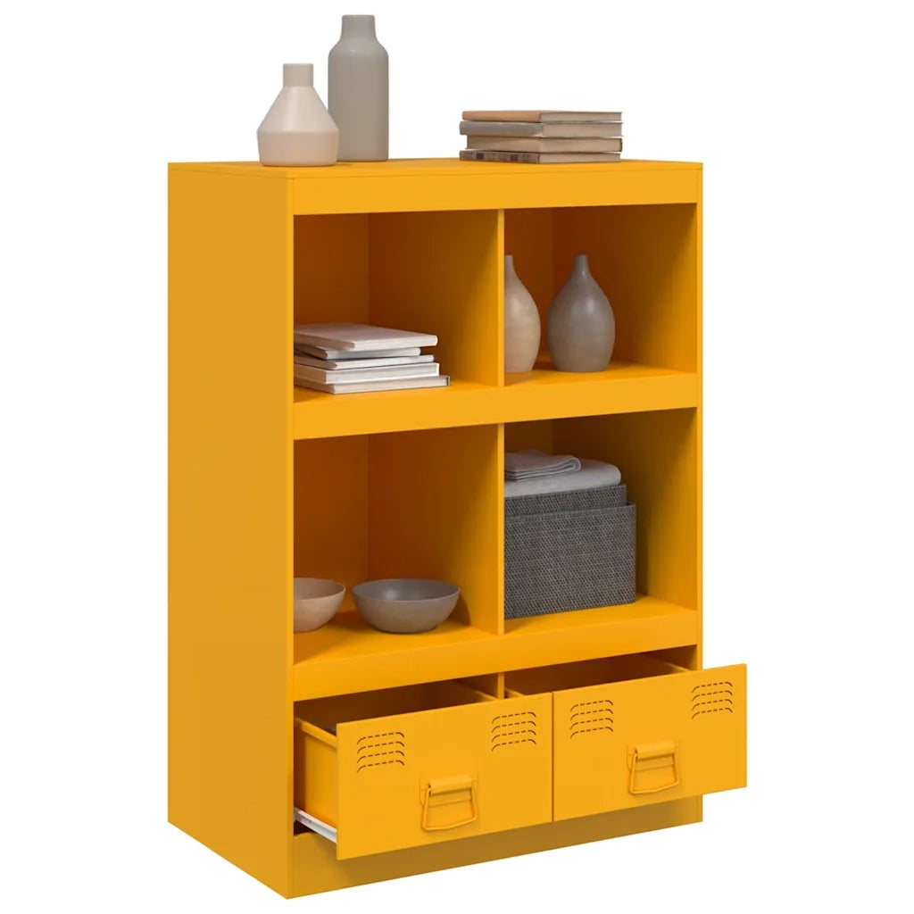 Credenza-Buffet-Armadio da cucina Giallo Senape 67x39x95 cm in Acciaio