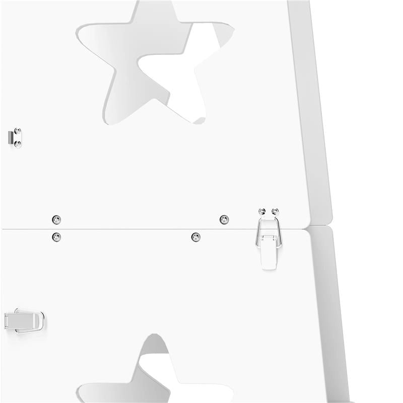 SCALA MONTESSORI CONVERTIBILE IN SET TAVOLO E SEDIE CON BARRA DI SICUREZZA, IN LEGNO, 60X44.5X86 CM, BIANCO