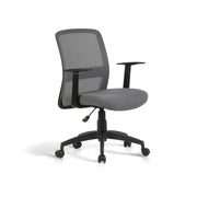 Sedia studio Hispanohogar regolabile in altezza tessuto grigio 94x61x59