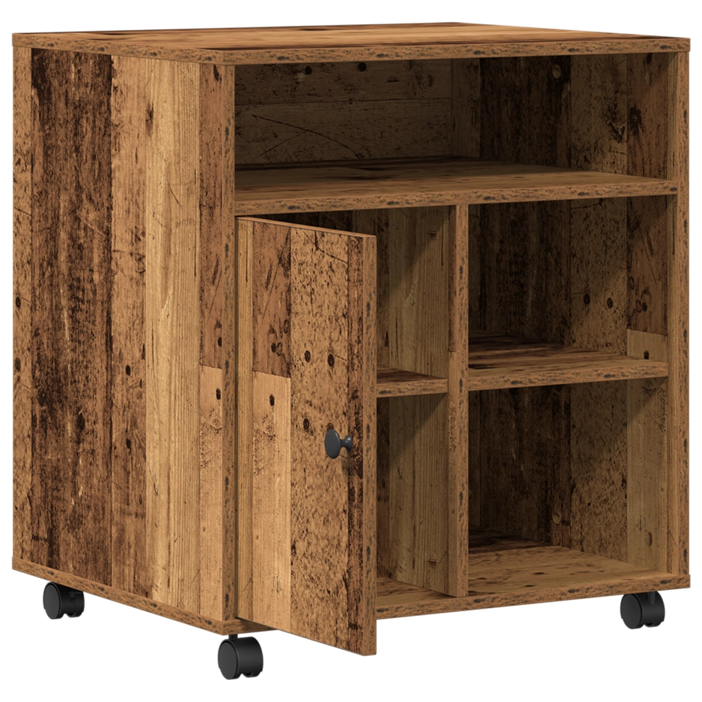 Supporto per Stampante con Ruote Legno Vecchio 60x50x67 cm