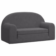 Divano letto | Sof¨¤ letto | Letto singolo per Bambini a 2 Posti Antracite in Morbido Peluche