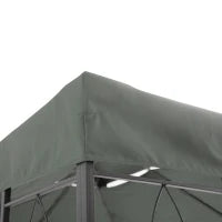 Copertura per Gazebo 4x3 m a 2 Livelli in Poliestere con Cinghie e 10 Fori di Drenaggio, Grigio Scuro