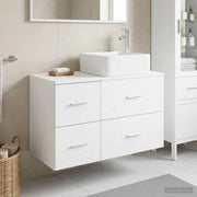 Set di mobili per il bagno 2 pz Bianco Legno ingegnerizzato 3403960