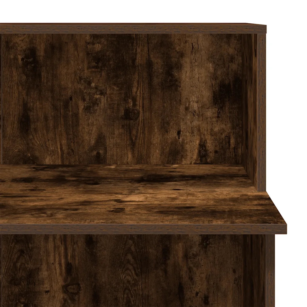 Banco Reception | Scrivania | Tavolo da Ufficio Rovere Fumo 100x50x103,5cm in Legno Multistrato