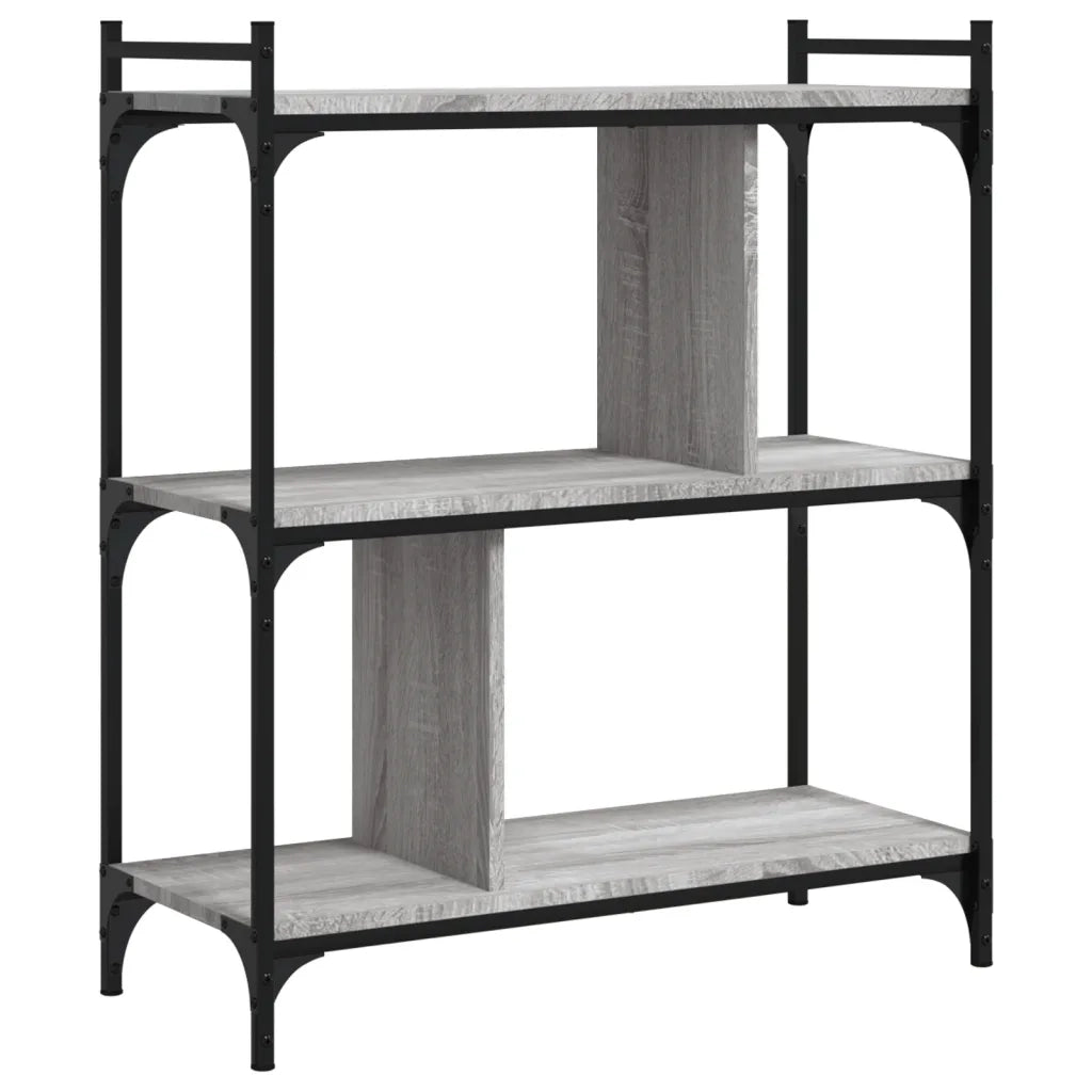 Libreria Grigio Sonoma 3 Ripiani 76x32x88 cm Legno Multistrato 833933