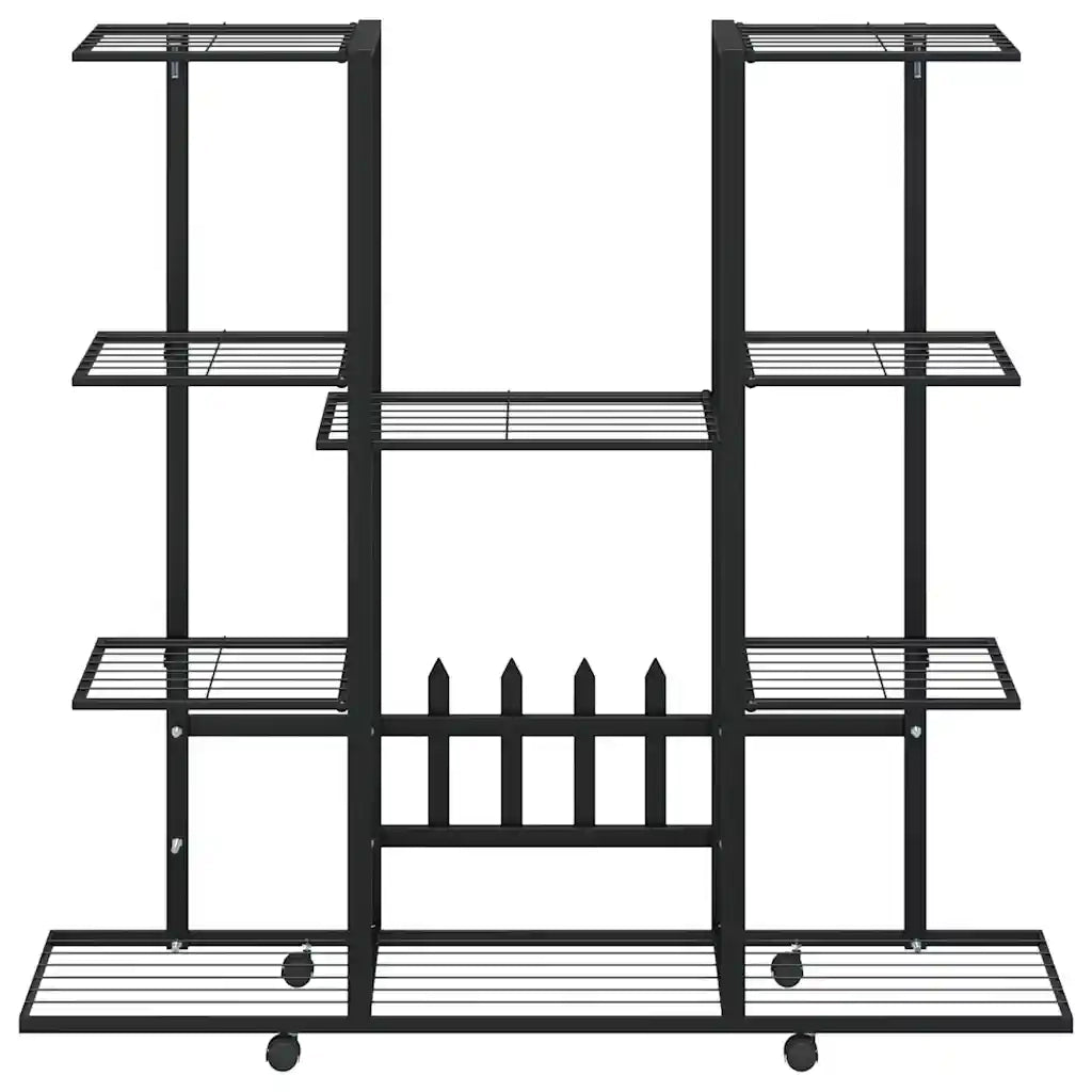 Portafiori con Ruote 94,5x24,5x91,5 cm Ferro Nero 343121