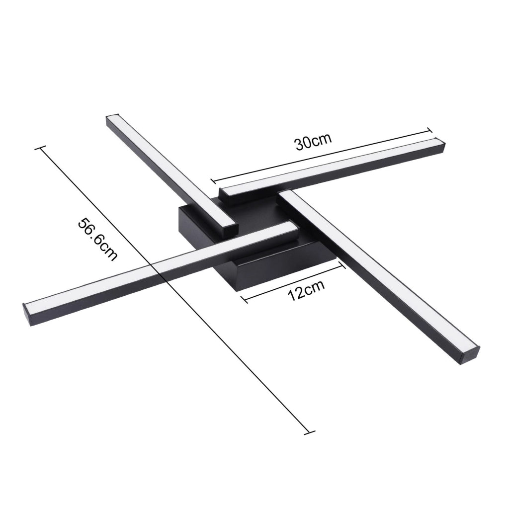 ZMH Lampada da soffitto LED soggiorno nero 24W moderna 3000k Lampada da soffitto cucina sala da pranzo