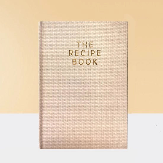 Libro di ricette personalizzabili in edizione cartonata - Libro di cucina per famiglie e diario - Formato A5 - Pianificatore di ricette DIY - Color beige