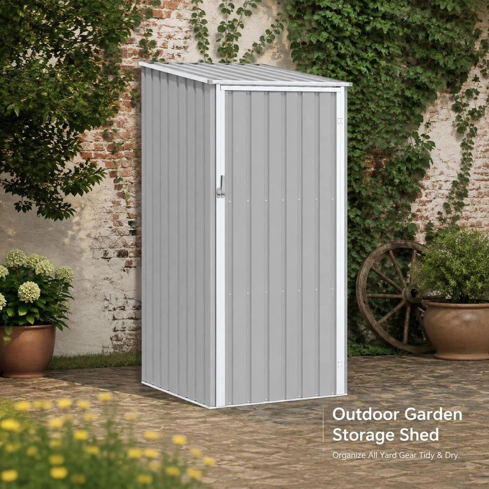 Garden Shed, Grey, 87x98x159 Cm, Galvanized Steel