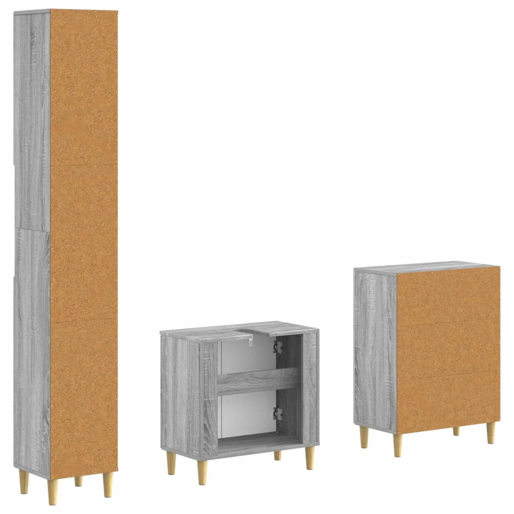 Set di armadietti da bagno in 3 pezzi ARNHEM Sonoma grigio 3417447