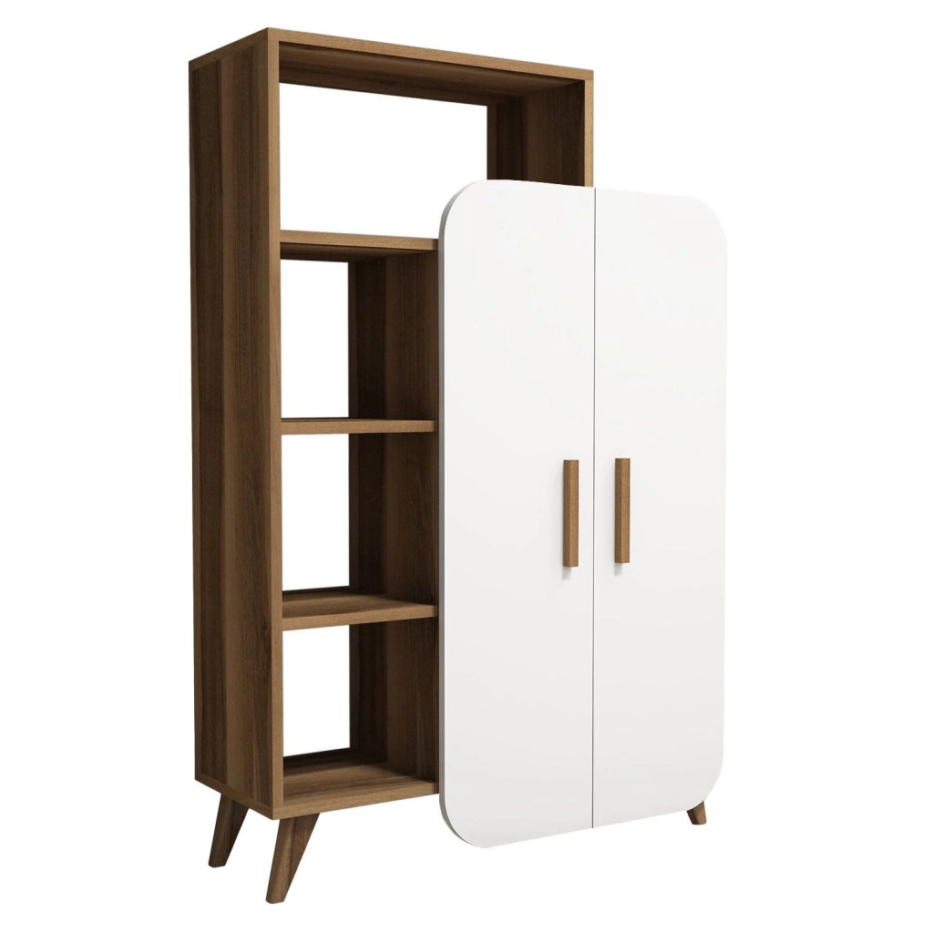 Libreria in legno "Form" 90 x 32 x 132 cm - Noce